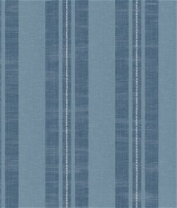 Seabrook Designs Linen Stripe Sky Blue & Denim Wallpaper