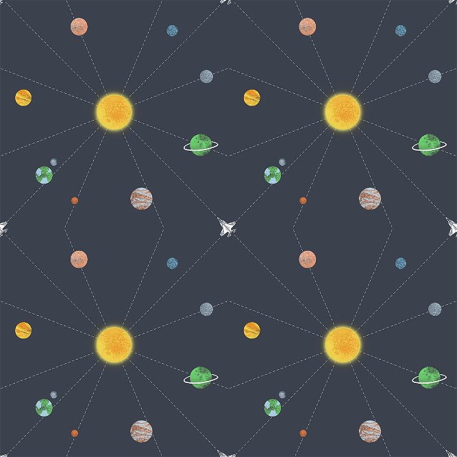 Seabrook Designs Connecting Space Midnight Blue Wallpaper