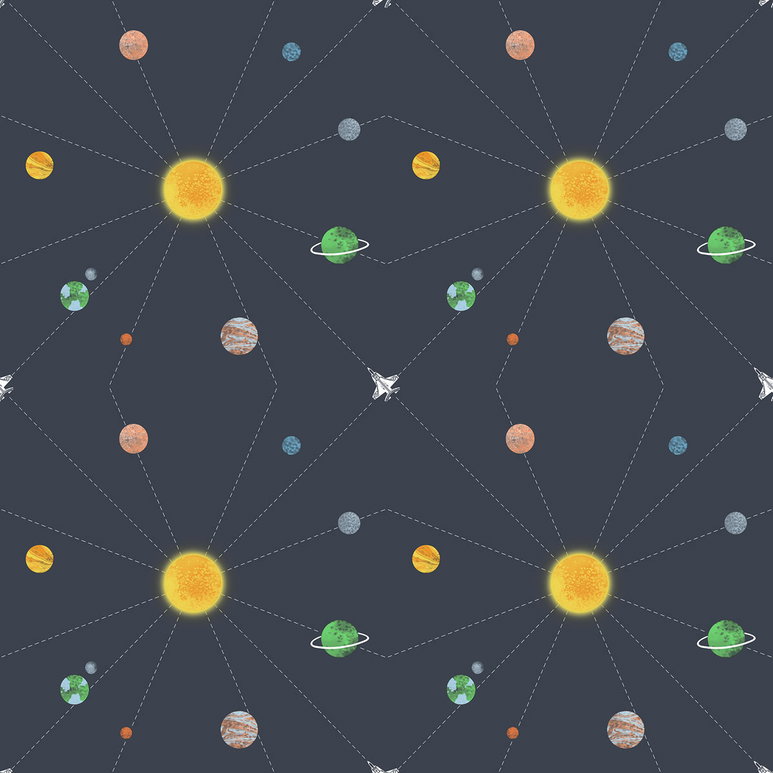 Seabrook Designs Connecting Space Midnight Blue Wallpaper