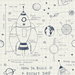 Seabrook Designs Rocket Ship White & Midnight Blue Wallpaper
