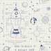 Seabrook Designs Rocket Ship White & Navy Wallpaper