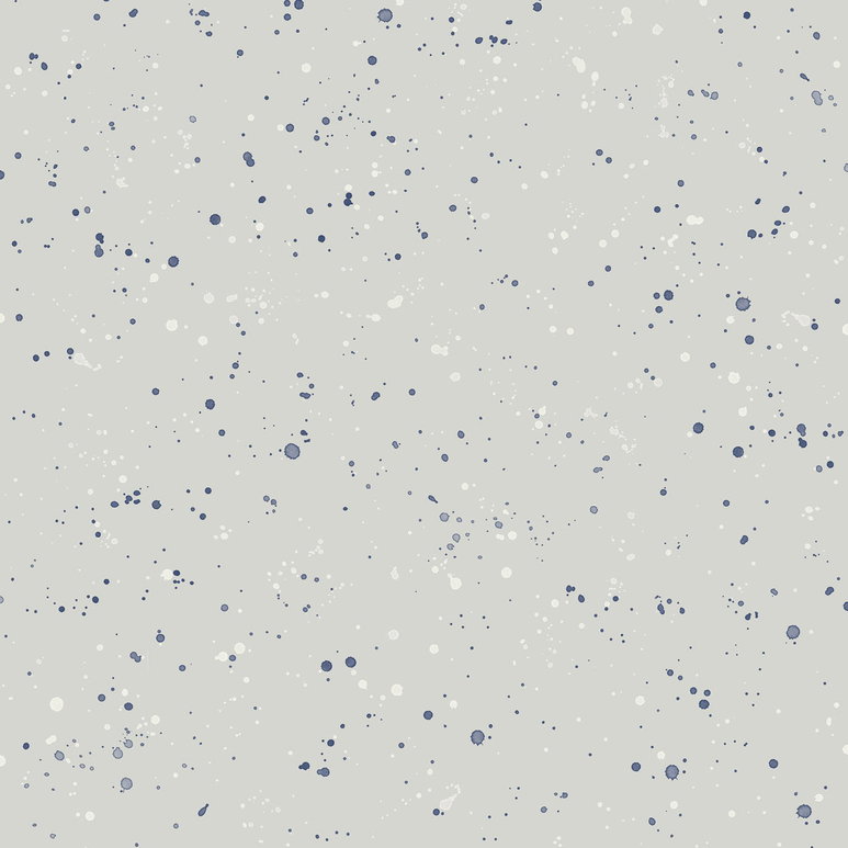 Seabrook Designs Paint Splatter Gray &amp; Midnight Blue Wallpaper