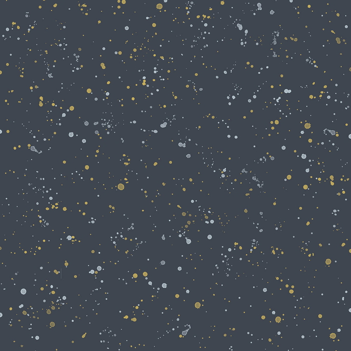 Seabrook Designs Paint Splatter Midnight Blue &amp; Metallic Gold Wallpaper image 1 of 2