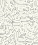 Seabrook Designs Jungle Leaves Charcoal Wallpaper
