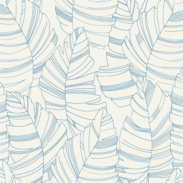 Seabrook Designs Jungle Leaves Carolina Blue Wallpaper