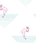 Seabrook Designs Dancing Flamingo Fuchsia & Teal Wallpaper