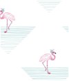 Seabrook Designs Dancing Flamingo Fuchsia & Teal Wallpaper