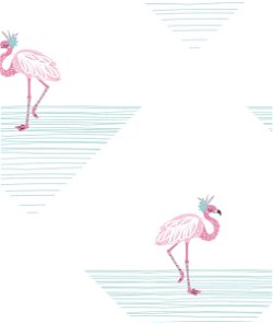 Seabrook Designs Dancing Flamingo Fuchsia & Teal Wallpaper