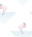 Seabrook Designs Dancing Flamingo Fuchsia & Sky Blue Wallpaper