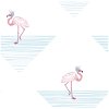 Seabrook Designs Dancing Flamingo Fuchsia & Sky Blue Wallpaper - Image 1