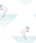 Seabrook Designs Dancing Flamingo Teal & Lilac Wallpaper