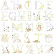 Seabrook Designs Alphabet Pastel Wallpaper