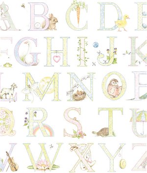 Seabrook Designs Alphabet Pastel Wallpaper