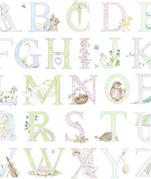 Seabrook Designs Alphabet Light Pastel Wallpaper