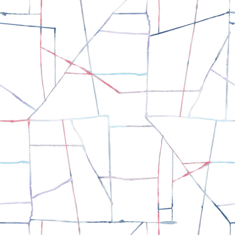 Seabrook Designs Geo Creative Purple &amp; Red Wallpaper
