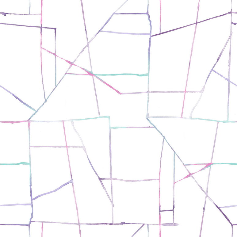Seabrook Designs Geo Creative Purple &amp; Pink Wallpaper
