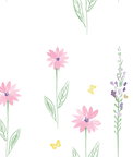 Seabrook Designs Daisy Field Pink & Green Wallpaper