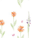 Seabrook Designs Daisy Field Orange & Lime Wallpaper