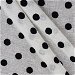 Black/Ivory Daisy Polka Dot&#160;Linen Blend Sheer Fabric thumbnail image 1 of 2