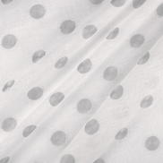 Grey/Ivory Daisy Daisy Polka Dot Linen Blend Sheer Fabric