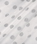 Grey/Ivory Daisy Daisy Polka Dot Linen Blend Sheer Fabric