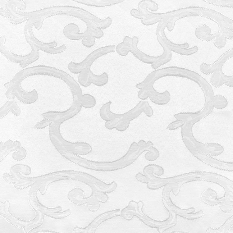 White Scroll Brocade Fabric