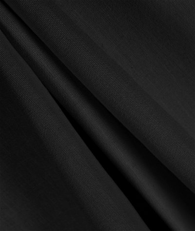 5.9 Oz Black Poly Cotton Linen Fabric