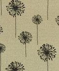Premier Prints Dandelion Black Denton Fabric