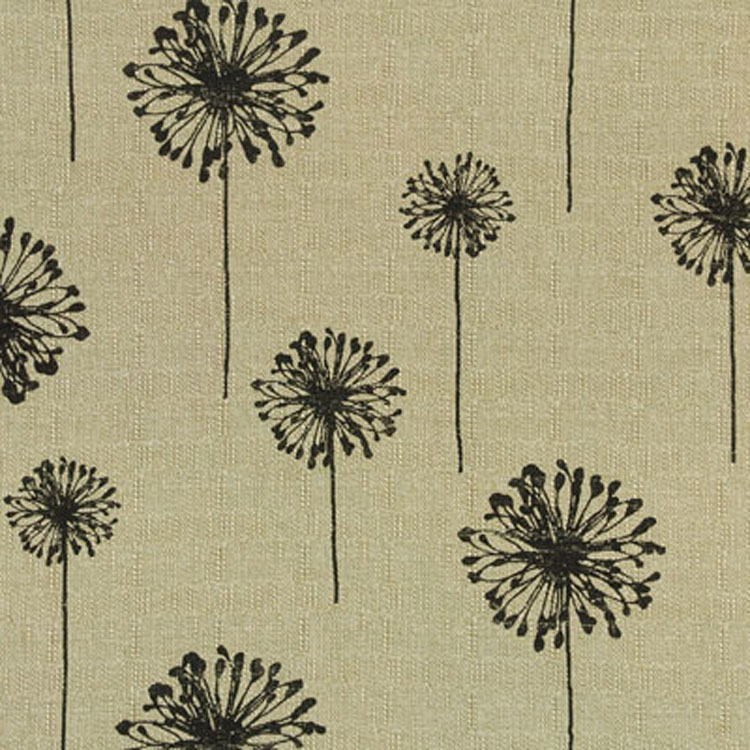 Premier Prints Dandelion Black Denton Fabric