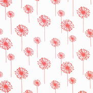 Premier Prints Dandelion White/Coral Canvas Fabric