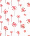 Premier Prints Dandelion White/Coral Canvas Fabric
