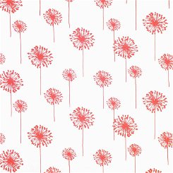 Dandelion White/Coral Canvas Fabric
