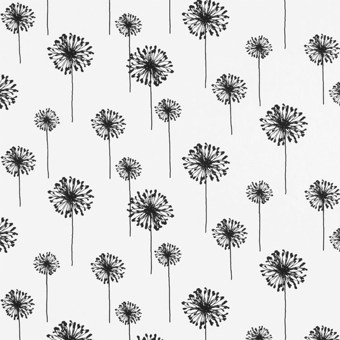 Premier Prints Dandelion White/Black Canvas Fabric image 1 of 5