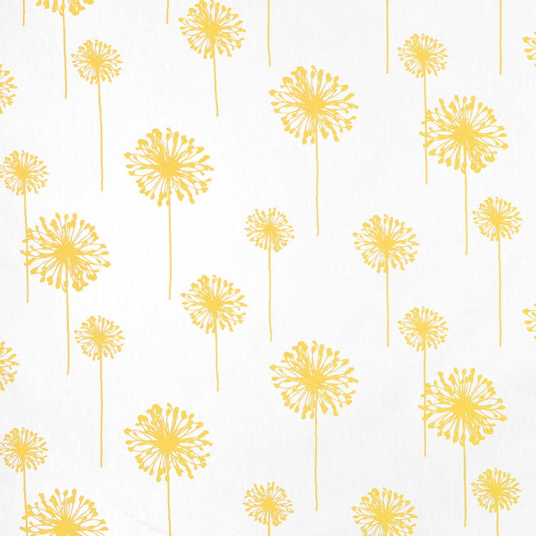 Premier Prints Dandelion White/Corn Yellow Slub Fabric