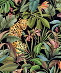 Daisy Bennett Tropical Leopard Black Peel & Stick Wallpaper