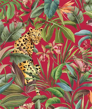 Daisy Bennett Tropical Leopard Red Peel & Stick Wallpaper
