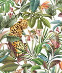 Daisy Bennett Tropical Leopard White Peel & Stick Wallpaper