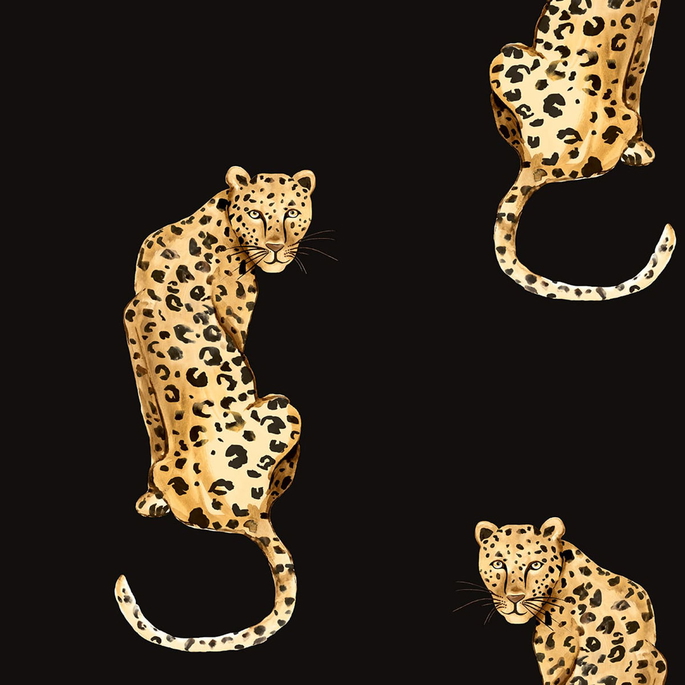 Daisy Bennett Leopard King Black Peel &amp; Stick Wallpaper image 1 of 5