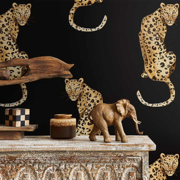 Daisy Bennett Leopard King Black Peel &amp; Stick Wallpaper image 2 of 5