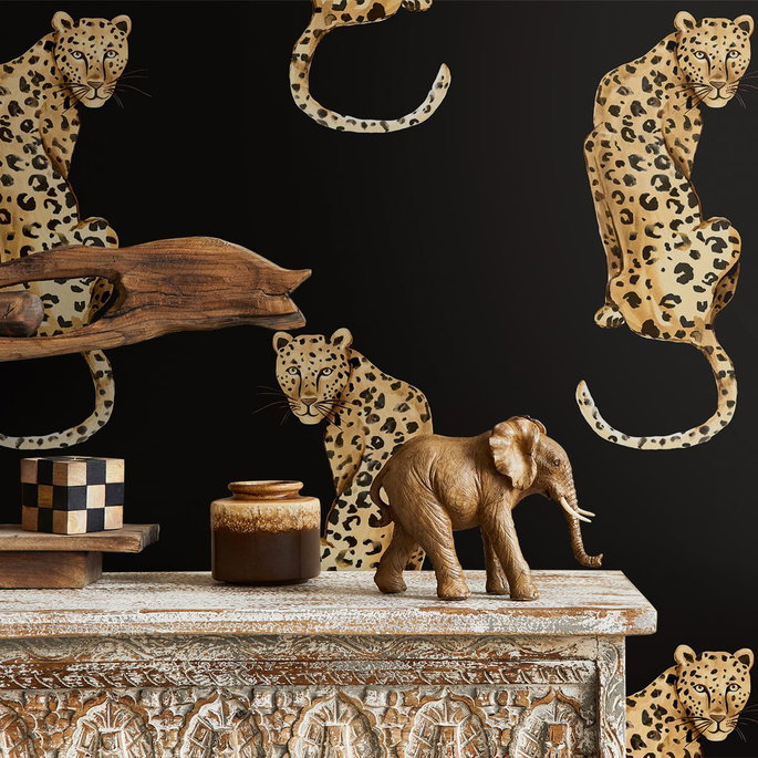Daisy Bennett Leopard King Black Peel &amp; Stick Wallpaper image 2 of 5