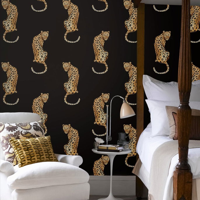 Daisy Bennett Leopard King Black Peel &amp; Stick Wallpaper image 3 of 5