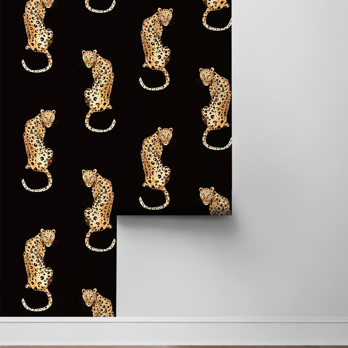 Daisy Bennett Leopard King Black Peel &amp; Stick Wallpaper image 5 of 5