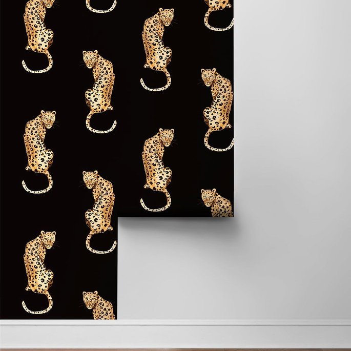 Daisy Bennett Leopard King Black Peel &amp; Stick Wallpaper image 5 of 5