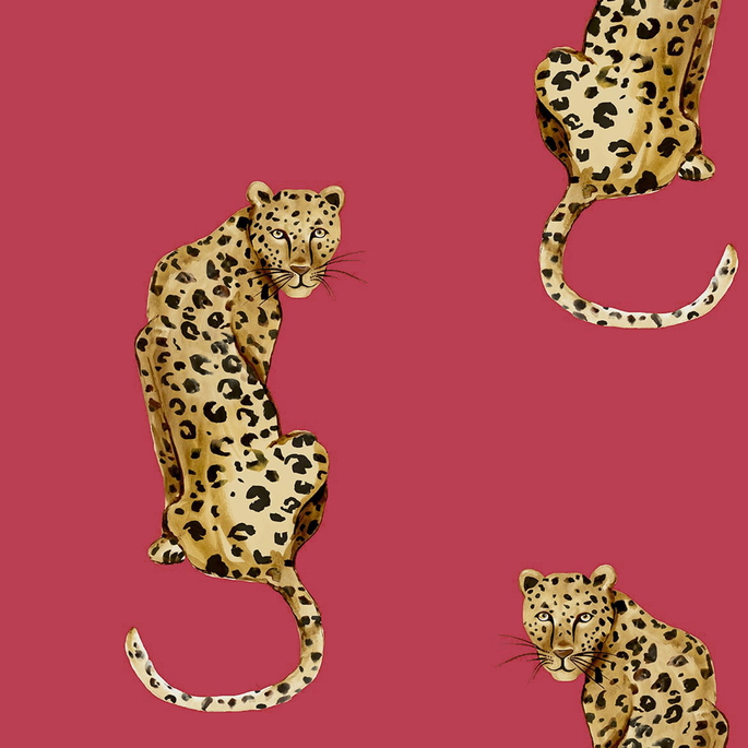 Daisy Bennett Leopard King Red Peel &amp; Stick Wallpaper image 1 of 5