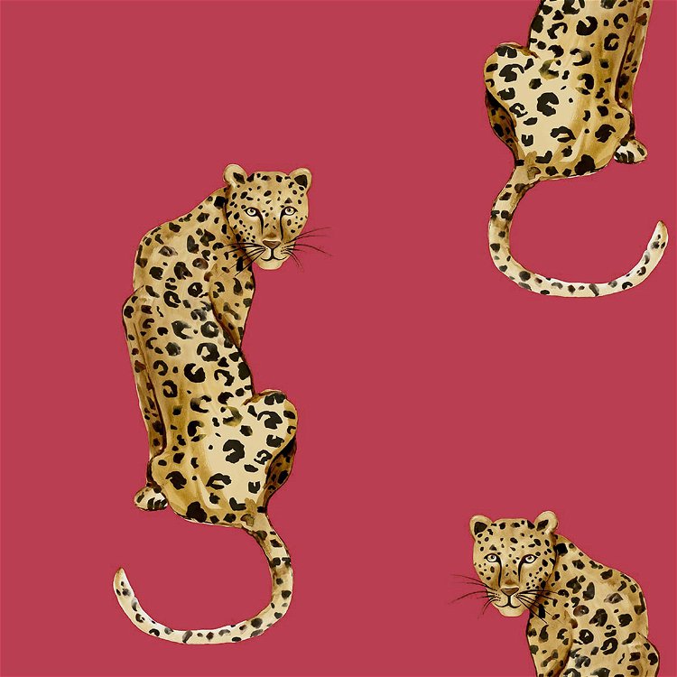 Daisy Bennett Leopard King Red Peel & Stick Wallpaper