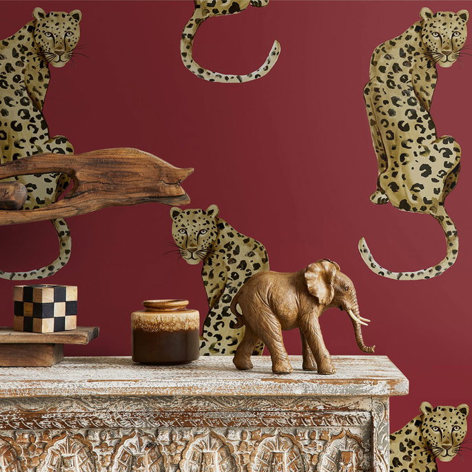 Daisy Bennett Leopard King Red Peel &amp; Stick Wallpaper image 2 of 5