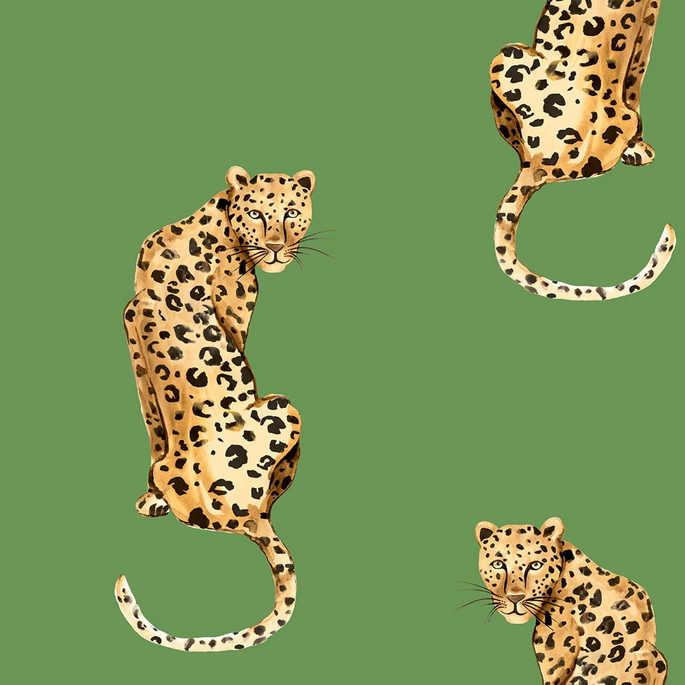 Daisy Bennett Leopard King Green Peel &amp; Stick Wallpaper image 1 of 5