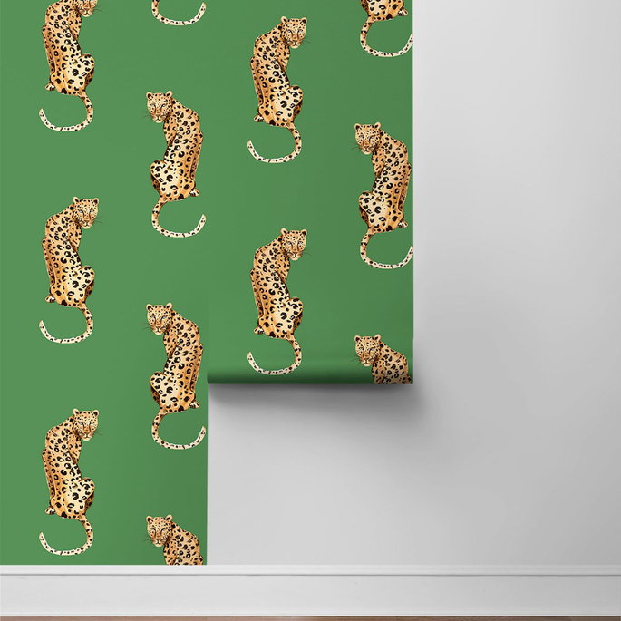 Daisy Bennett Leopard King Green Peel &amp; Stick Wallpaper image 5 of 5