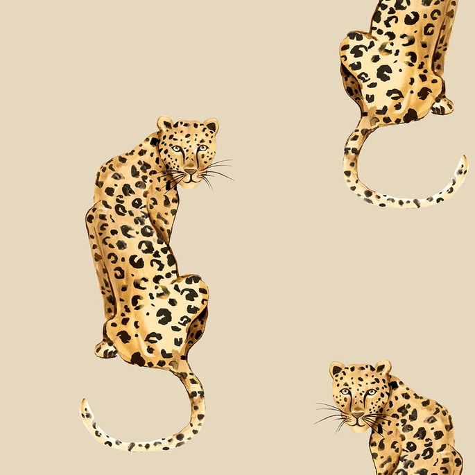 Daisy Bennett Leopard King Pale Oak Peel &amp; Stick Wallpaper image 1 of 5