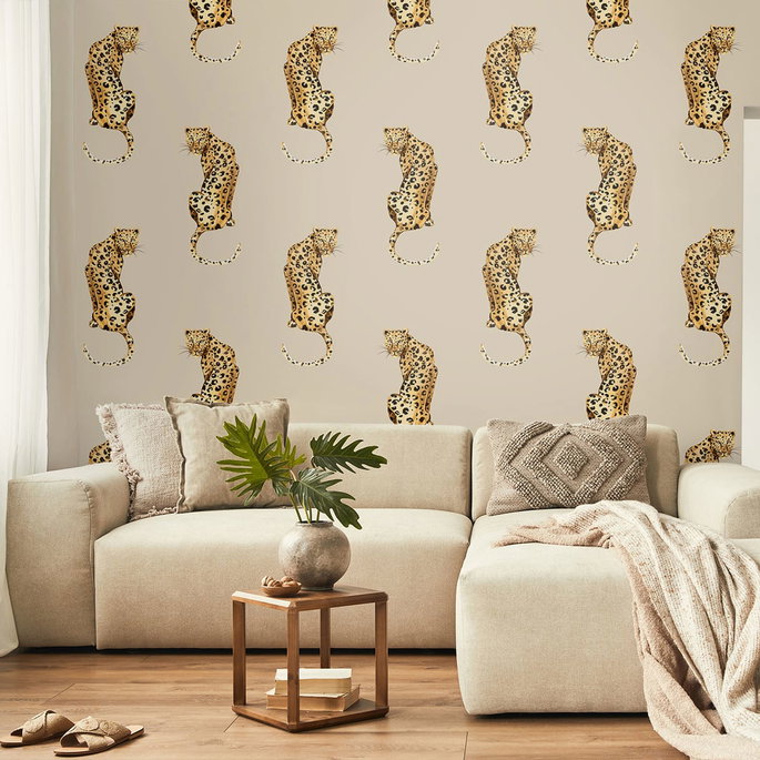 Daisy Bennett Leopard King Pale Oak Peel &amp; Stick Wallpaper image 4 of 5